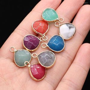 Pendant Necklaces Natural Stone Round Teardrop Shape Faceted Agates Phnom Penh Charms For Jewelry DIY Necklace Bracelet Accessories Making