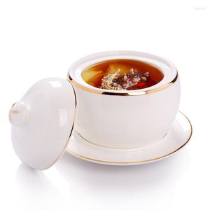 Bowls Mini Ceramic Bird's Nest Stewpot Liner Dessert Small Tureen Bone China Steam Over Water Stew