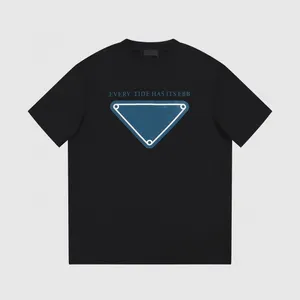 2023 Tasarımcı Erkek T Shirt Göğüs Mektubu Baskı Kısa Kollu Yüksek Sokak Gevşek Büyük Boy Rahat T gömlek Erkekler ve Kadınlar için Pamuklu Üstler S-5XL