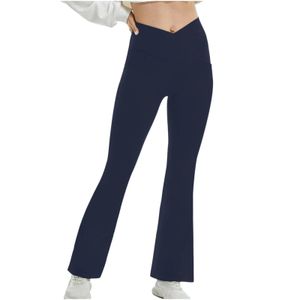 Pantaloni da yoga vestiti scanalature estive lululemens donne pantaloni svasati a vita alta attillati pancia mostra figura sport yoga pantaloni a nove punti pantaloni sportivi per donna S-3XL
