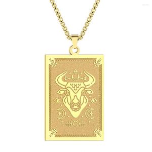 Pendant Necklaces Taurus Necklace Zodiac Twelve Constellations Stainless Steel For Men And Women