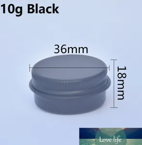 5G 10G 15G 20G 30G 50G Boş siyah alüminyum teneke kutular vidalı üst yuvarlak mum baharat teneke kutular vidalı kaplu kaplı toptan