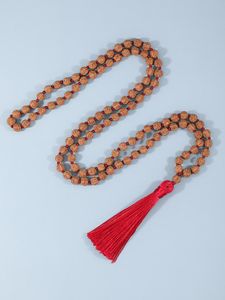 Hänge halsband yuokiaa mala pärlor 108 halsband naturligt trä rudraksha bodhi buddha bön tassel länge för kvinnor män yoga ande medita