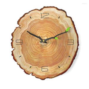 Настенные часы 12 -дюймовые деревенские круглые деревянные часовые аккумулятор