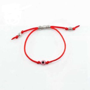 Cadeia de link 10pc acrílico olho ocular contas de contas kabbalah string vermelha pulseira vermelho proteção saúde sorte felicidade pulseiras k011390 g2302222