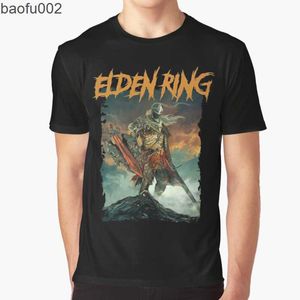 Men's T-Shirts Elden Ring Game TShirt Women Men Harajuku Graphic T Shirts Undead Knight Dark Souls Game Tee Unisex Oversized Tee shirts W0224