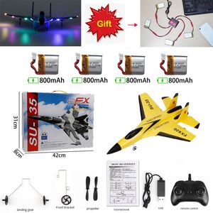 Elektriska/RC-flygplan Skicka batteri RC Plane Su-35 RC Remote Glider Wingpan Radio Control Drones Airplanes RTF UAV Kid Gift Monterad Flying Model Toy 230223