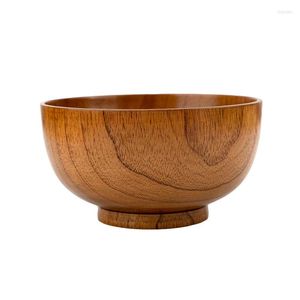 Bowls Simple Wooden Round Noodle Bowl Household Japanese Tableware Vintage Sour Jujube Wood Children's Soup