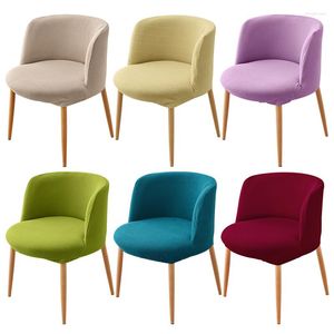 Chaves de cadeira para refeições sem apoios de braço Cadeiras de capa elástica de capa deslizante Curved Back Stretch Make Up Seat Color Solid