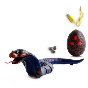 Electric RC Animals Novelty RC Snake Terrifying Plastic Infrared Funny Remote Control Rattlesnake Mischief For Tricky 230224