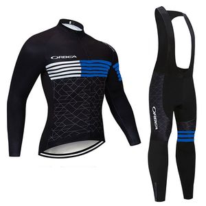 ORBEA Team Maglia da ciclismo da uomo Set Primavera / Autunno Camicia a maniche lunghe Pantaloni con bretelle Tuta mtb Abiti da bici Uniforme da corsa per bicicletta Abbigliamento sportivo da esterno Ropa Ciclismo Y23022401