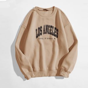 Kadın Hoodies Sweatshirts Los Angeles Mektubu Baskı Kadınlar Moda Harajuku Külot Sıradan O Boyun Uzun Kollu Sudaderas 230224
