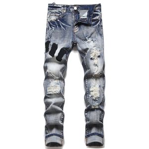 Jeans mens designer mens jeans amris jeans for mens designer jeans brand jeans Pencil Pants Long Zipper Fly black blue pants trousers European and American style jean