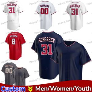 Anpassad Carter Kieboom Jersey Abrams Finnegan Pineda Williams Pineda Candelario Smith Strasburg Dickerson Kieboom Blue White Red Stitched Jerseys 2022 2023