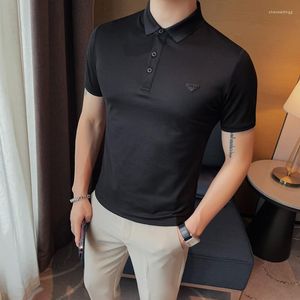 Men's T Shirts Plus Size 4XL-M Summer Luxury Short Sleeve Polo For Men Clothing 2023 Simple Business Formal Wear Slim Fit Casual Tees