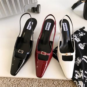 Sandaler 2022 Brand Women Slingback Shoes Fashion Shallow Pointed Toe Sandal Thin High Heel Ladies Dress Pumps 230224