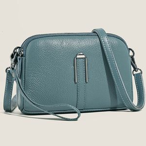 Kvällspåsar äkta läderväska lyxiga kvinnors handväskor för kvinna kvinnliga koppling telefonpåsar axelväska crossbody messenger pack 230224