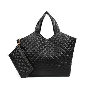 Women's leather Large capacity diamond-shaped plaid bucket bag hand Bill of Lading shoulder shopping bag Tote bag