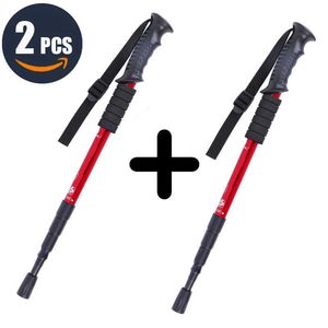 Trekking Poles Loogu 2 PCS vandring Walking Stick för 50105cm legering Justerbar ultraljus utomhus bärbara resor Trekking Poles Equipment J230224