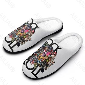 Terlik Rock N Roll (4) Sandalet Peluş Peluş Sıcak Ayakkabı Tut Termal Erkek Kadın Terlik Fashioncottonhome