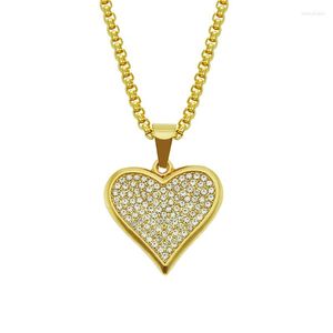 Pendant Necklaces Hip Hop Rhinestones Paved Bling Iced Out Cupid Arrow Heart Pendants Necklace For Men Women Fashion Jewelry Drop