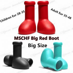 Top MSCHF Big Red Boot Men Women Children Children Girl Rain Boots Baby Designers Thick Bottom Anti-Slip Bootie Rubber Platform Bootie Fashion astro boy B X2yn#