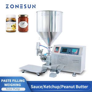 Zonesun ZS-RPW1 Fyllning och vägningsmaskin Rotor Pump Paste Cream Viscous Liquid Chili Sauce Packaging Production Manufacture