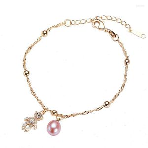 Link Armbänder Kette Perlen Armband Süßwasser Perle Ein Stück Zarte Ornament Stern Anhänger Für Frauen Elegante Und Schöne Geschenk Liebhaber