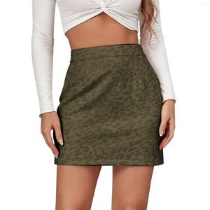 Skirts Summer Leopard Suede High Waisted Sexy Bodycon Split Mini Women 2023 Fashion Streetwear Club Short