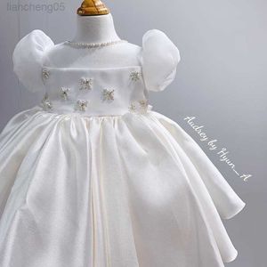 Mädchenkleider Prinzessin Partymädchenkleider Teenager Weißes Baby Mädchen Geburtstagskleid Ballkleid Abendkleid für 10 12 14 Jahre Robe Soiree Enfant W0224