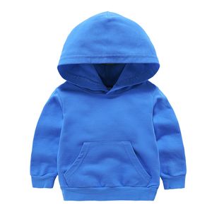 2023 Neue Kinderkleidung Jungen Frühlings- und Herbstmodelle einfarbige kleine Kinderoberteile Mädchenkleidung Gezeiten-Kapuzenpullover