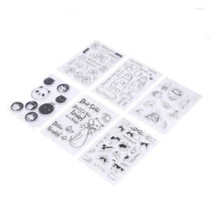 Gift Wrap 6 Pcs Transparent Stamps Animal Pattern Silicone Reusable Clear For Card Making Craft Decoration DIY Scrapbooking