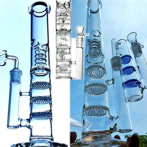 15,7 Zoll hohe Gläser Wasser Bongs Shisha Glasswasserrohr Perkolator Kammbong Dab Rigs Bubbler Dabber mit 18 mm Schüsselgelenk