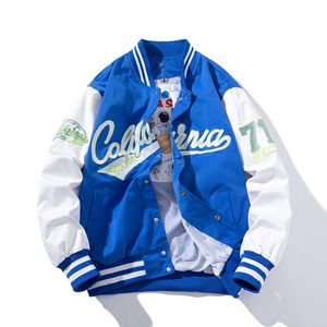 Mens Jackets Embroidery Varsity Jacket Men Women Letter Vintage Jacket Fashion Baseball Coat Male Spring Autumn Windbreaker Korean Blue Green 230224