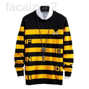 Men's Sweaters designer Fall/winter long-sleeved color-blocking sweater men's knit sweaters Korean fashion round neck cardigan 0ENU