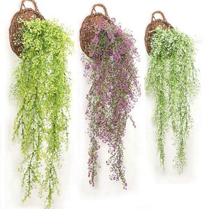 Decorative Flowers 83CM Artificial Fake Silk Flower Vine Garden Hanging Garland Plant Green Plants Home Wall Wedding Party Decor