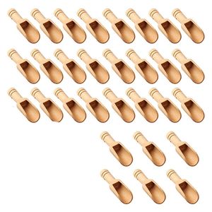 Coffee Scoops 30 Pcs Mini Wooden Spoon Bath Salt Candy Washing Powder Set Baby Promotion 230224