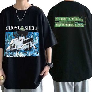 T-shirts masculins Ghost manga 90s dans la coquille T-shirt kusanagi motoko t-shirts surdimensionnés anime imprimement graphique à manches courtes gothiques T-shirt l230224