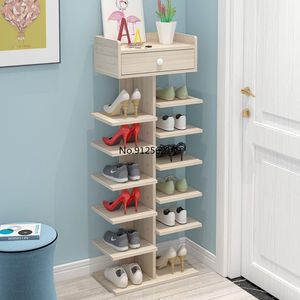 Clothing Storage & Wardrobe Furniture Fishbone Shoe Rack Small Solid Wood Corner Triangle Cabinet Home Entrance Stairs Outside Shelf For Sho