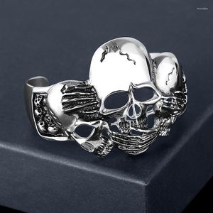 Bangle Trend Stainless Steel Design Men Punk Skull Chain Bracelet Fashion Charm Locomotive Hand Jewelry For Boyfriend