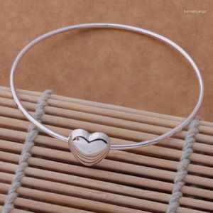 Bangle SZ-AB054 S925 Sterling Silver Color Present Women Lady Nice High Quality Fashion Jewelry Solid Heart Armband Bsiakjpa