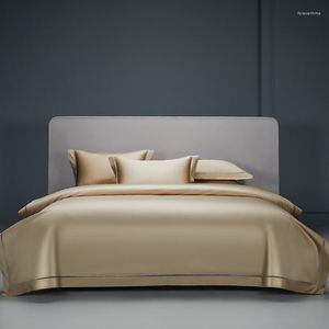 Sängkläder sätter 1000TC Premium High End Long-Staple Cotton 4sts Soft Set Chic Hollow-Out Champagne Däcke Cover 1 Bed Sheet 2 Pillow Case