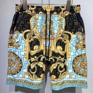 Verão mens shorts med impresso seda praia calças designer calças homens mulheres casual curto pantsuit