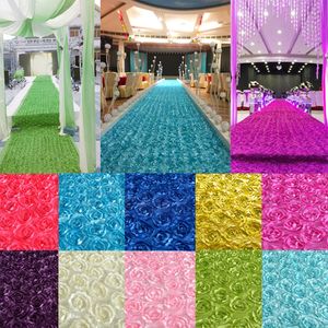 5m/Lot Wedding Decoration Aisle Runner 3D Rose Flower Fabric Carpet Party Bakgrund Centerpices Supplies