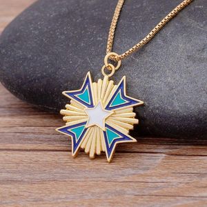 Pendant Necklaces Nidin Light Luxury Classic Star Pendants Geometric Relief Design Chain Choker Fashion Necklace For Women Jewelry Party