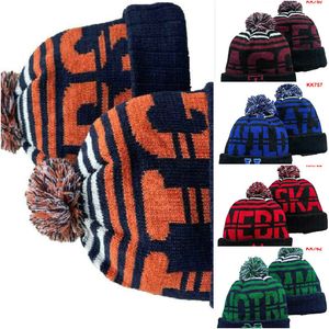 Men's Caps NCAA Hats All 32 Teams Auburn Knitted Cuffed Pom Beanies Striped Sideline Wool Warm USA College Sport Knit hat Hockey Beanie Cap For Women's