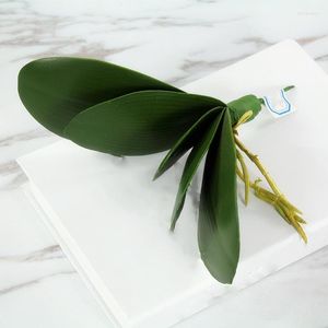 Decorative Flowers Artificial Flower Fake Leaf Butterfly Decor Home Garden Bush Orchid Grass 5PCS