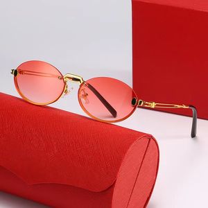 Reading sunglasses mens designer sunglasses cycling sunglasses brown lens Fashion ins net red same men and women vintage rimless buffalo horn goggles carti Glasses