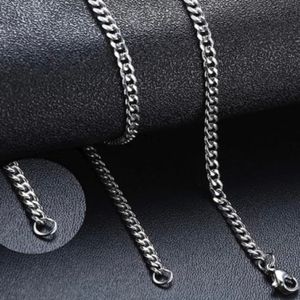 3mm 925 Sterling Silver plated Cuban Link Chain Necklace Unisex Curb Link 25 inch