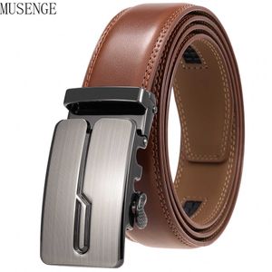 Belts Famous Brand Men Belts Luxury Automatic Buckle Cowskin Leather Designer Belt for Men Business Black Waist Male Strap Brown Z0223